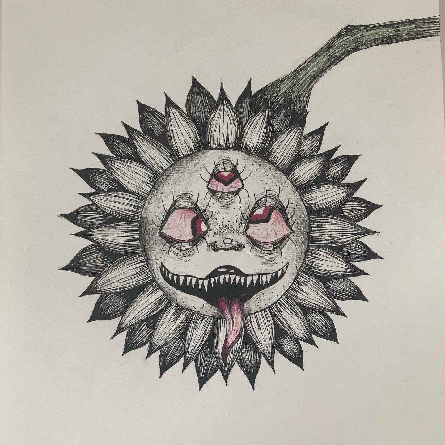 angry flower drawing