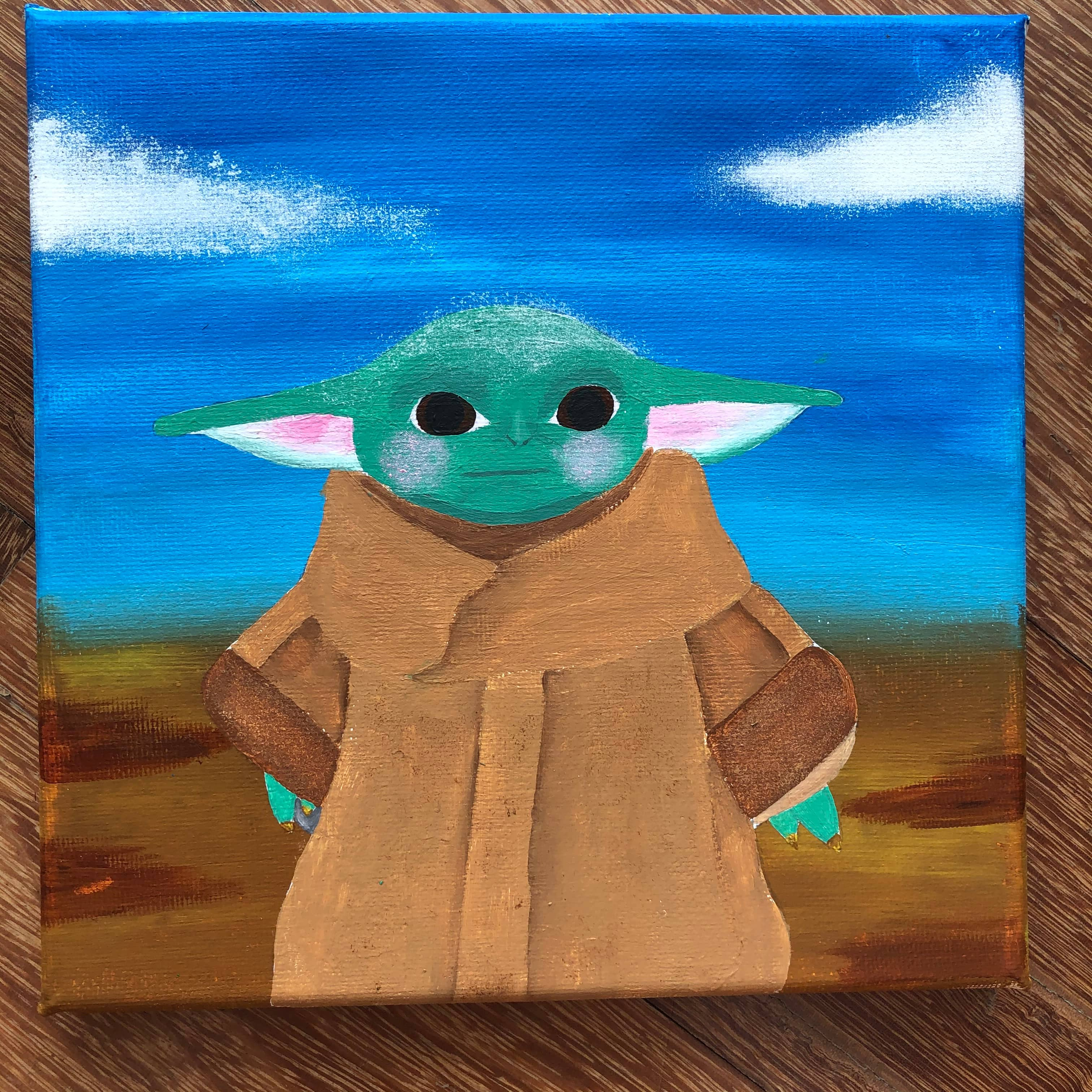 baby yoda painting