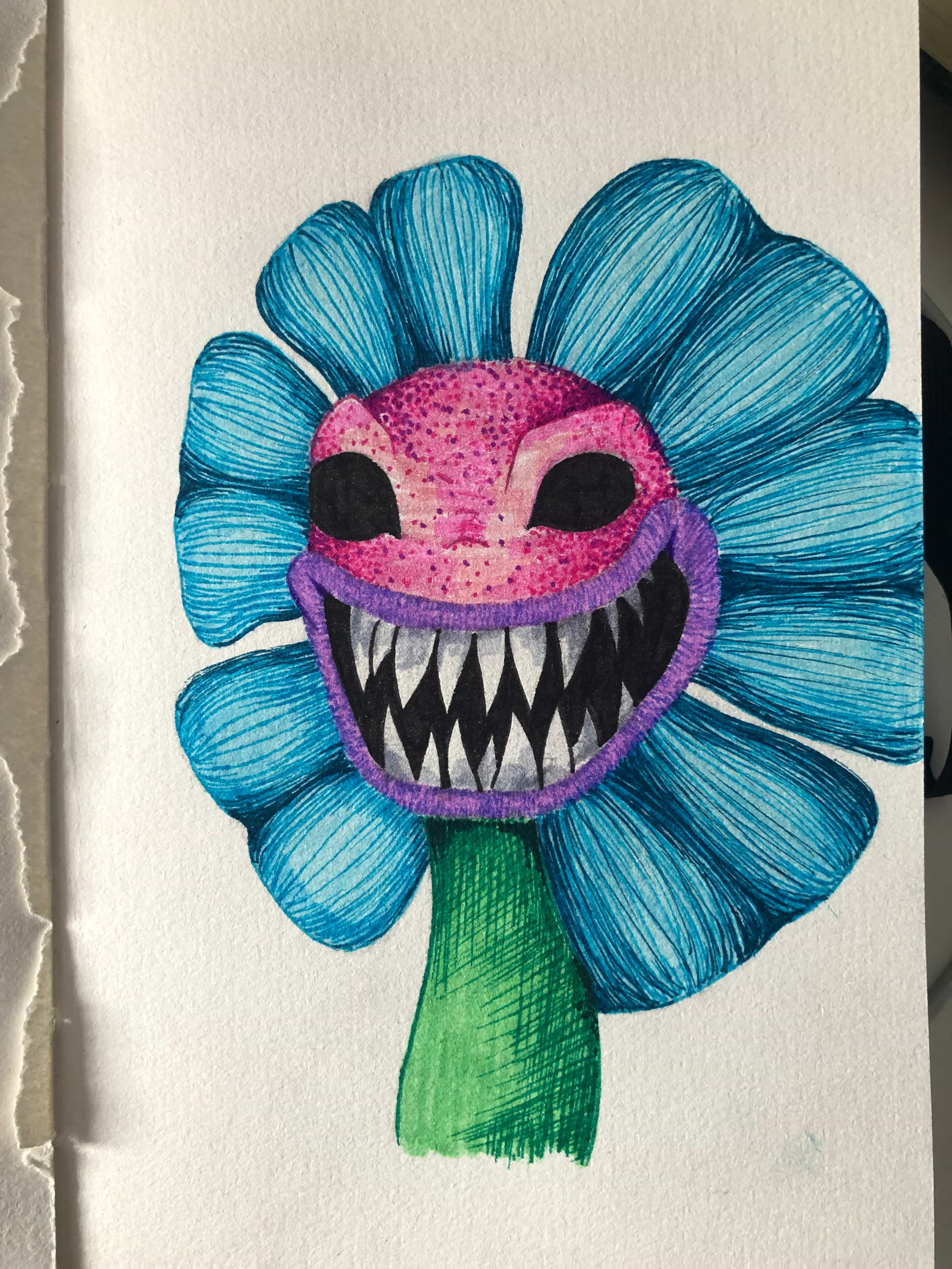 monster flower drawing