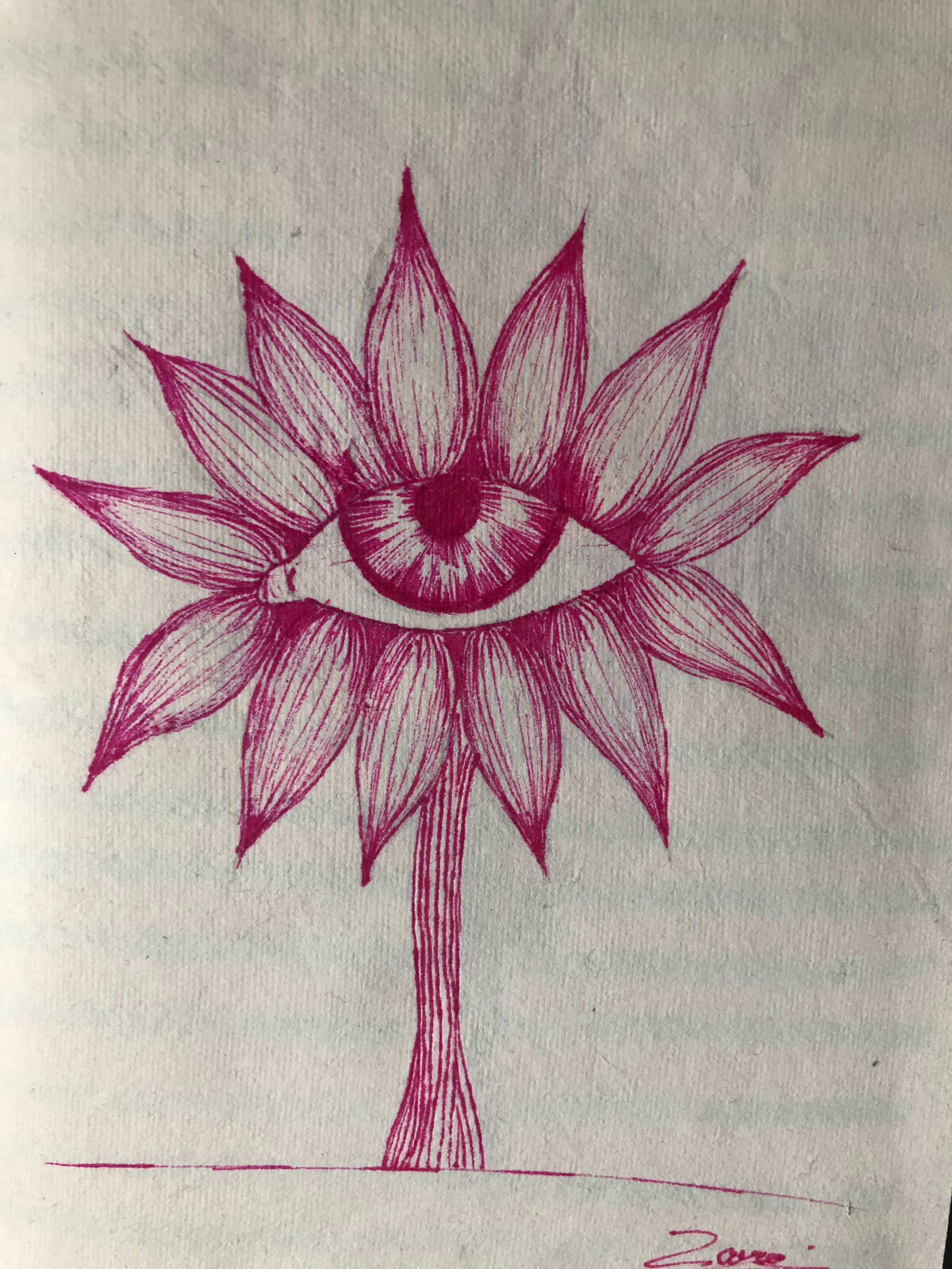 eye flower drawing