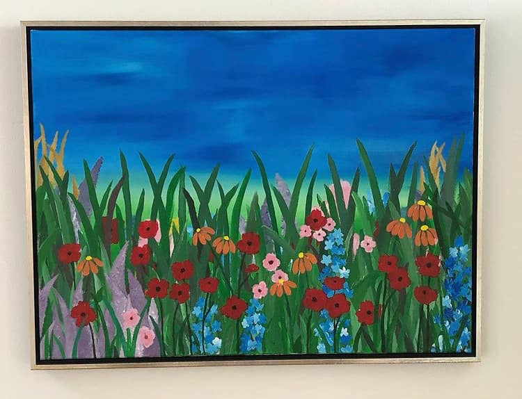 flower field painting